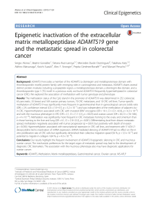 Epigenetic inactivation of the extracellular matrix metallopeptidase ADAMTS19 gene