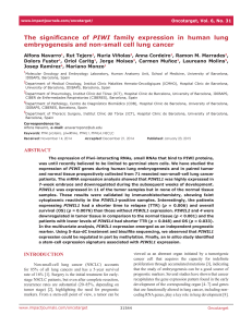 PIWI embryogenesis and non-small cell lung cancer