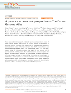 A pan-cancer proteomic perspective on The Cancer Genome Atlas ARTICLE