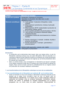 DST6 Thème 1 - Partie B  Le Domaine Continental et sa Dynamique
