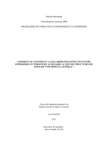 Pauline Marchand Volée Bachelor automne 2008 PROGRAMME DE FORMATION D’INFIRMIERES ET D’INFIRMIERS