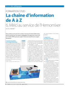FORMATION STI2D : La chaîne d’information de A à Z 6. MIRICI au service de l’Hemomixer - Revue technologie n°184