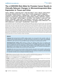 The rs10993994 Risk Allele for Prostate Cancer Results in