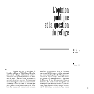 L’opinion publique et la question du refuge