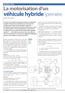 La motorisation d’un véhicule hybride (première partie) - Revue technologie n°139