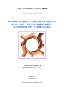 INSUFFISANCE RÉNALE CHRONIQUE ET QUALITÉ DE VIE : QUEL TYPE D’ACCOMPAGNEMENT