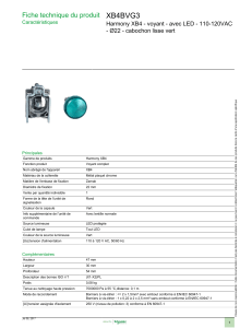 XB4BVG3 Fiche technique du produit - Ø22 - cabochon lisse vert