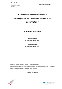 La relation interpersonnelle : psychiatrie ?