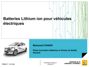Batteries Lithium ion pour véhicules  Mohamed CHAKIR