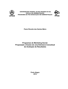 Programas de Marketing Social: Proposição e Exame de uma Estrutura Conceitual