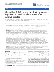 Chemokine CXCL14 is associated with prognosis curative resection