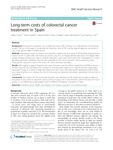 Long-term costs of colorectal cancer treatment in Spain Open Access