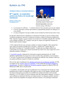 Bulletin du FMI M Lagarde : la coopération