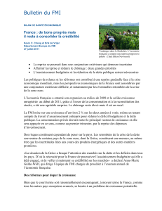 Bulletin du FMI France : de bons progrès mais