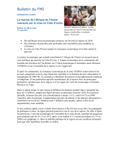 Bulletin du FMI l’Afrique de l’Ouest La reprise de Côte d’Ivoire