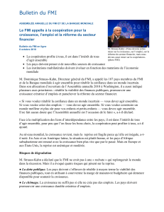 Bulletin du FMI Le FMI appelle à la coopération pour la financier