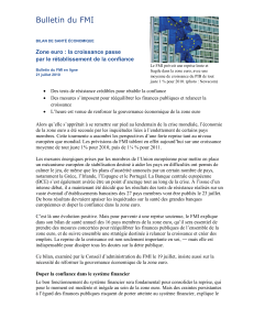 Bulletin du FMI Zone euro : la croissance passe