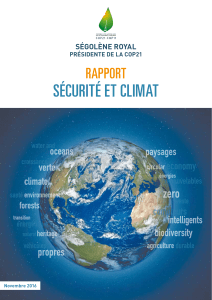 SÉCURITÉ ET CLIMAT RAPPORT SÉGOLÈNE ROYAL PRÉSIDENTE DE LA COP21