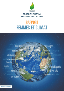 FEMMES ET CLIMAT RAPPORT SÉGOLÈNE ROYAL PRÉSIDENTE DE LA COP21