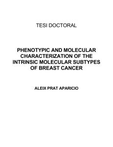 TESI DOCTORAL PHENOTYPIC AND MOLECULAR CHARACTERIZATION OF THE INTRINSIC MOLECULAR SUBTYPES