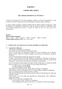 PARTIE C CHIMIE ORGANIQUE DE L’HUILE DE RICIN AU NYLON 11