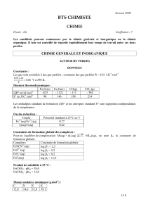 BTS CHIMISTE CHIMIE