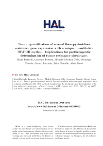 Tumor quantification of several fluoropyrimidines