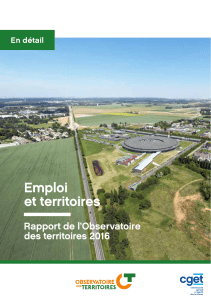 Emploi et territoires Rapport de l’Observatoire des territoires 2016