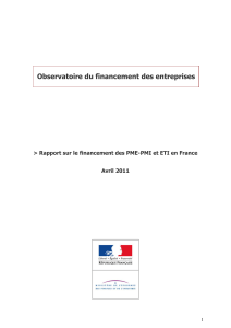 Observatoire du financement des entreprises  Avril 2011