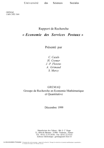 « Economie des Services Postaux » Rapport de Recherche Présenté par C. Cazals