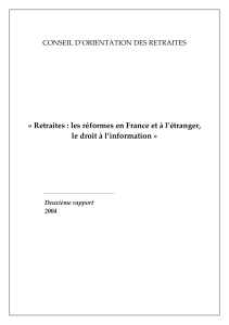 Télécharger Retraites : les réformes en France et à l'étranger, le droit à l'information - Deuxième rapport du Conseil d'orientation des retraites au format PDF, poids 2.48 Mo