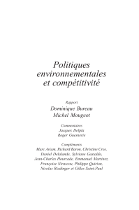 Politiques environnementales et compétitivité Dominique Bureau