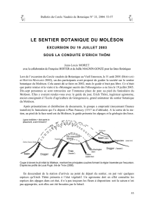 LE SENTIER BOTANIQUE DU MOLÉSON EXCURSION DU 19 JUILLET 2003