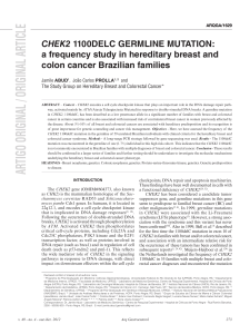 TICLE CHEK2 a frequency study in hereditary breast and colon cancer Brazilian families