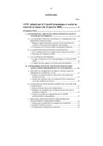 AVIS  adopté par le Conseil économique et social au