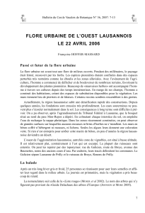 FLORE URBAINE DE L’OUEST LAUSANNOIS LE 22 AVRIL 2006