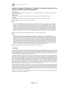 Impacts du changement climatique sur l’hydrologie et la gestion des... du bassin de la Meuse (synthèse bibliographique)