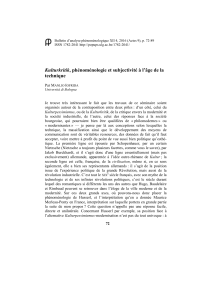 Bulletin d’analyse phénoménologique XII 4, 2016 (Actes 9), p. 72-89