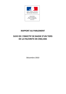 Télécharger Suivi de l'objectif de baisse d'un tiers de la pauvreté en cinq ans : rapport au Parlement - Décembre 2010 au format PDF, poids 613.22 Ko
