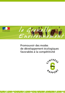 6 Promouvoir des modes de développement écologiques favorables à la compétitivité