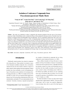 Isolation of Anticancer Compounds from Peucedanum japonicum Neung Jae Jun , Seong-Cheol Kim