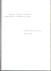 ASIGNATURA PSICOLOGIA  l  COMUNICAC!O TECNOLOGIA  DEL  ALIMENTS LLICENtIENCIATURA