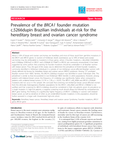Prevalence of the BRCA1 founder mutation