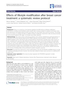 Effects of lifestyle modification after breast cancer Open Access