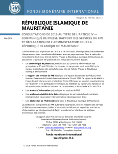 RÉPUBLIQUE ISLAMIQUE DE MAURITANIE