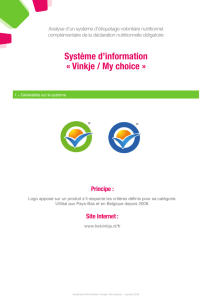 Système d`information « Vinkje / My choice