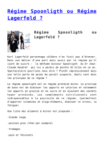 Régime Spoonligth ou Régime Lagerfeld - Sport-et