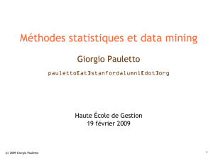 Méthodes statistiques et data mining