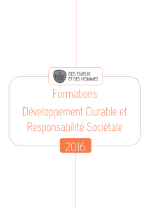 Formations Développement Durable et Responsabilité Sociétale 2016