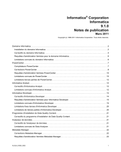 Informatica 9.1.0 Release Notes (French)